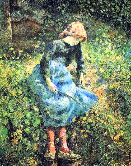 Peasant Girl with a stick, 1881 Pissaro, jeune fille a la baguette.jpg