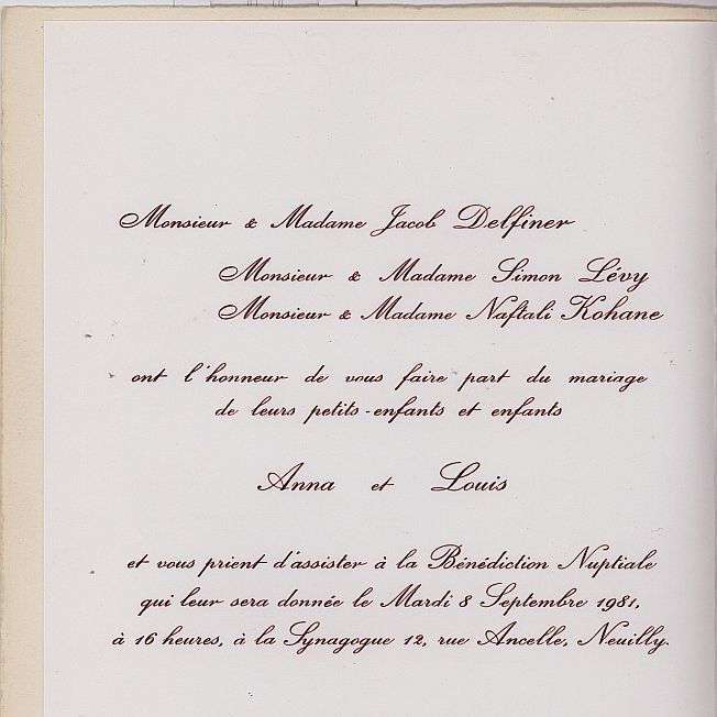 carte d\'invitation de Louis Jacques al\'occasion de son mariage et realisee par Raphy.jpg