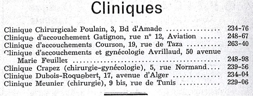 Cliniques privees de rabat en 1958.jpg