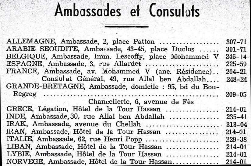 Ambassades et Consulats a Rabat en 1958.jpg