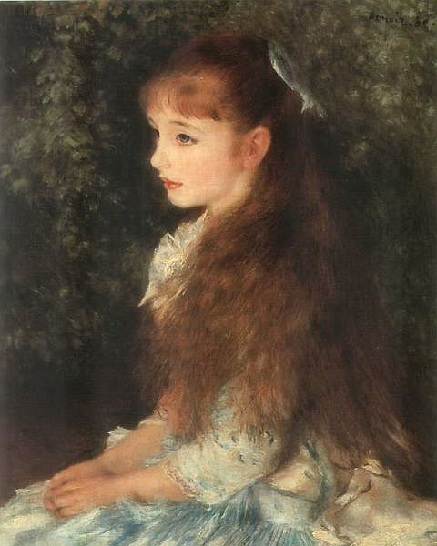 La petite fille au ruban bleu , peint par Auguste Renoir en 1880. Irène Cahen 2.jpg