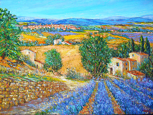 Provence-champs de lavande par Patrizi à Galerie galya .jpg