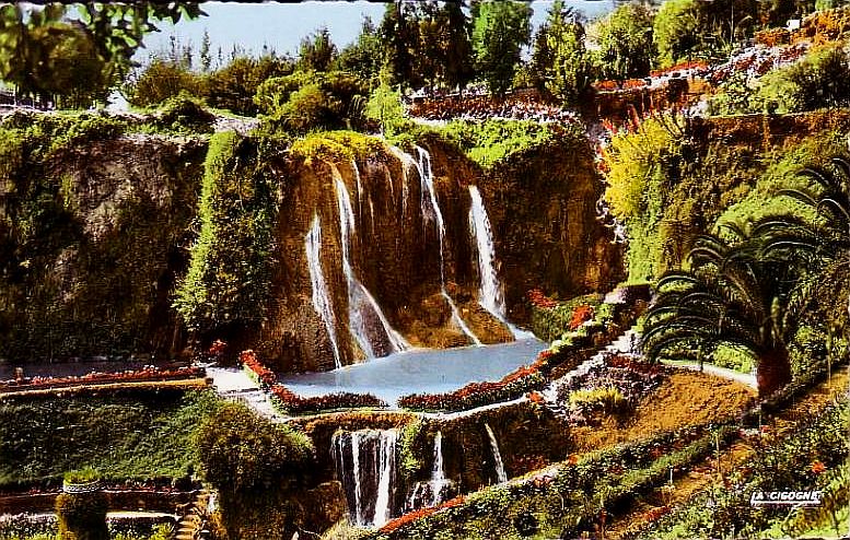 Meknes, la vallée heureuse et ses chutes d\'eau , carte postale La Cigogne.jpg
