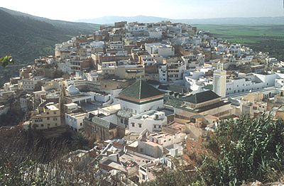 Moulay Idriss, Morocco. Looking down on the Sanctuary, banned to non-Muslims.jpg