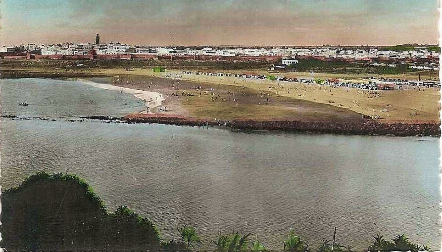 RABAT vue sur plage de Salé 1949.jpg