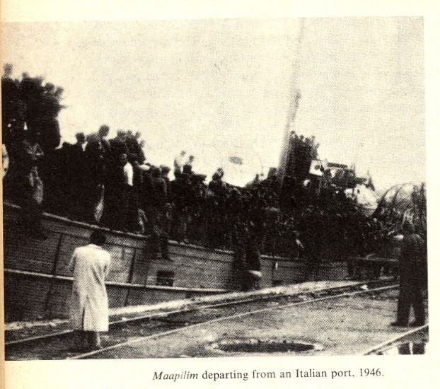 Bateau de refugies juifs, Maapilim, 1946,Italie.1.jpg