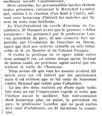 Busquet - 1924 - Vice-président du cercle d'escrime - l'afrique du nord illustrée - 1925-01-17.GIF