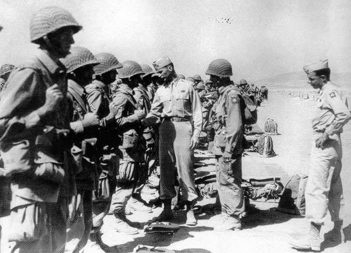 OUJDA, French Morocco, Col. James M. GAVIN, 505th PIR CO, inspecting troops.jpg