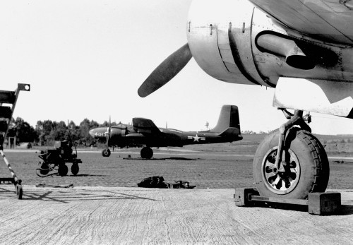 A R4U Squadron airplane on the Main Hanger apron.jpg