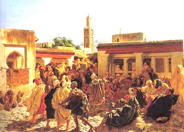 le conteur marocain, place du Socco a Tanger 1853  Alfred Dehodencq.jpg