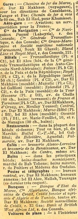 Adresses importantes a Rabat en 1930, Guides Bleus.jpg