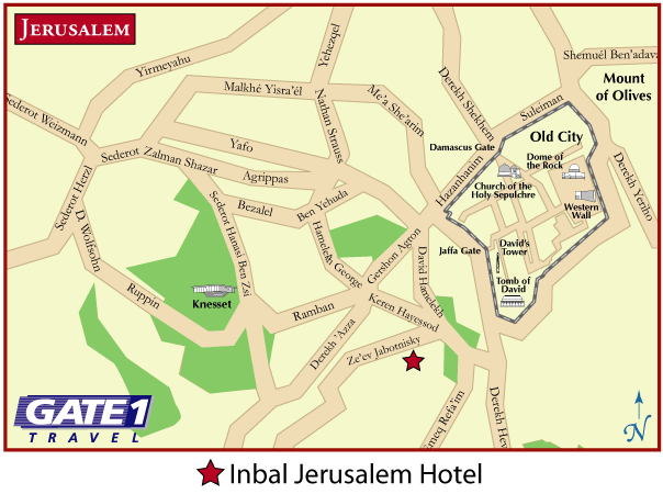 plan a Jerusalem de l\'hotel Inbal.gif
