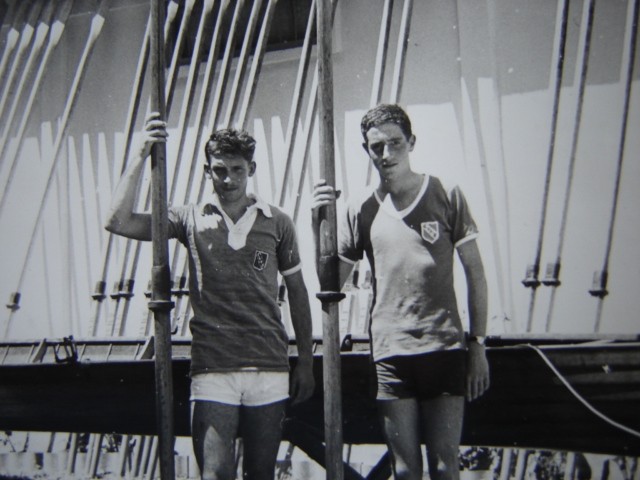 rowing,marcelb et photo du CVAR, champion du Maroc 1961 en double avec Robert Laffont.jpg